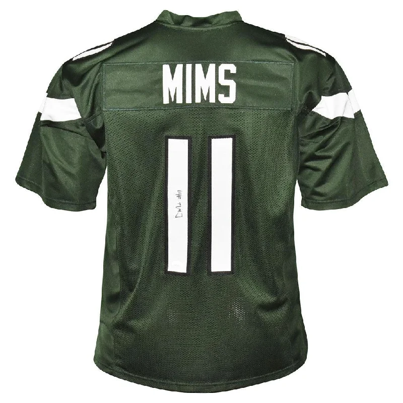 Denzel Mims Signed New York Green Football Jersey (JSA)