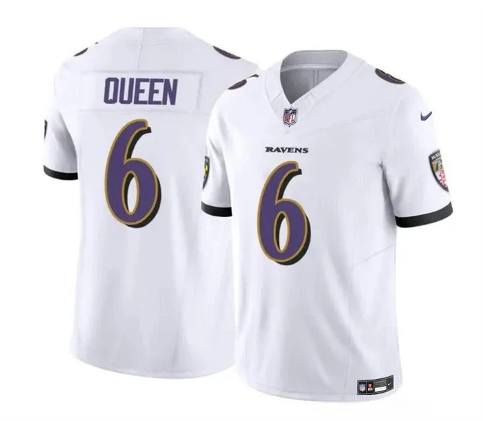 Men's Baltimore Ravens #6 Patrick Queen White 2023 F.U.S.E. Limited Football Stitched Jersey