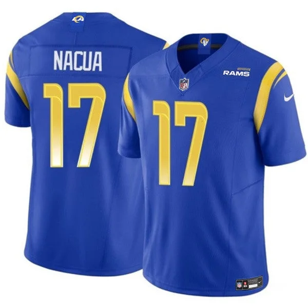 Men's Los Angeles Rams #17 Puka Nacua Blue 2023 F.U.S.E. Untouchable Football Stitched Jersey