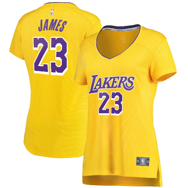 Lebron James Los Angeles Lakers Branded Women's Fast Break Basketball Jersey - Icon Edition - Gold