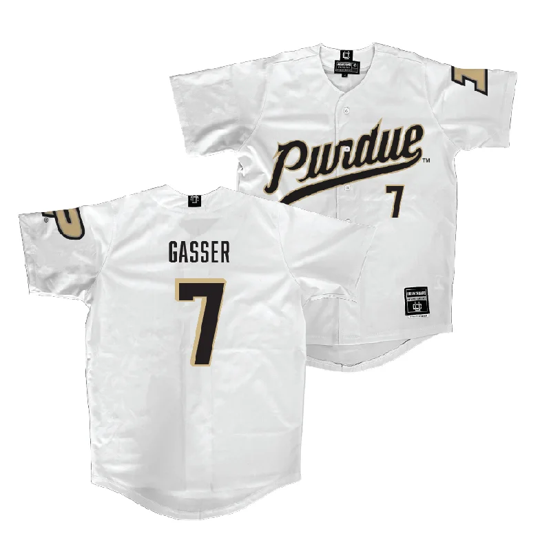 Purdue Baseball White Jersey - Camden Gasser | #7