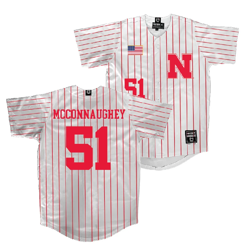 Nebraska Baseball White Jersey - Mason McConnaughey | #51