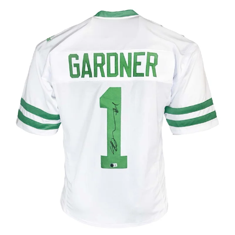 Sauce Gardner Signed New York White Football Jersey (Beckett)