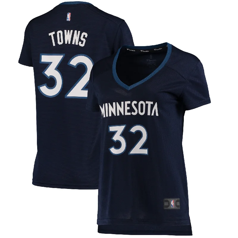 Karl-anthony Towns Minnesota Timberwolves Branded Women's Fast Break Basketball Jersey Navy - Icon Edition