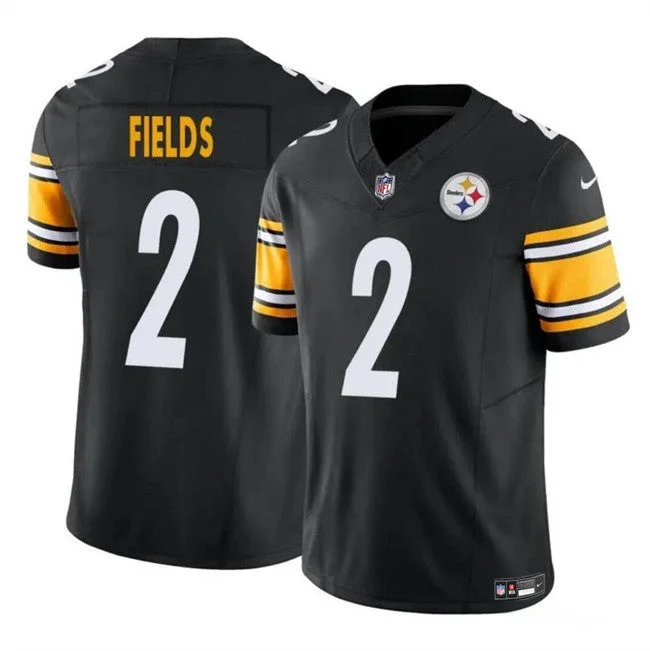 Men's Pittsburgh Steelers #2 Justin Fields Black F.U.S.E. Untouchable Limited Football Stitched Jersey