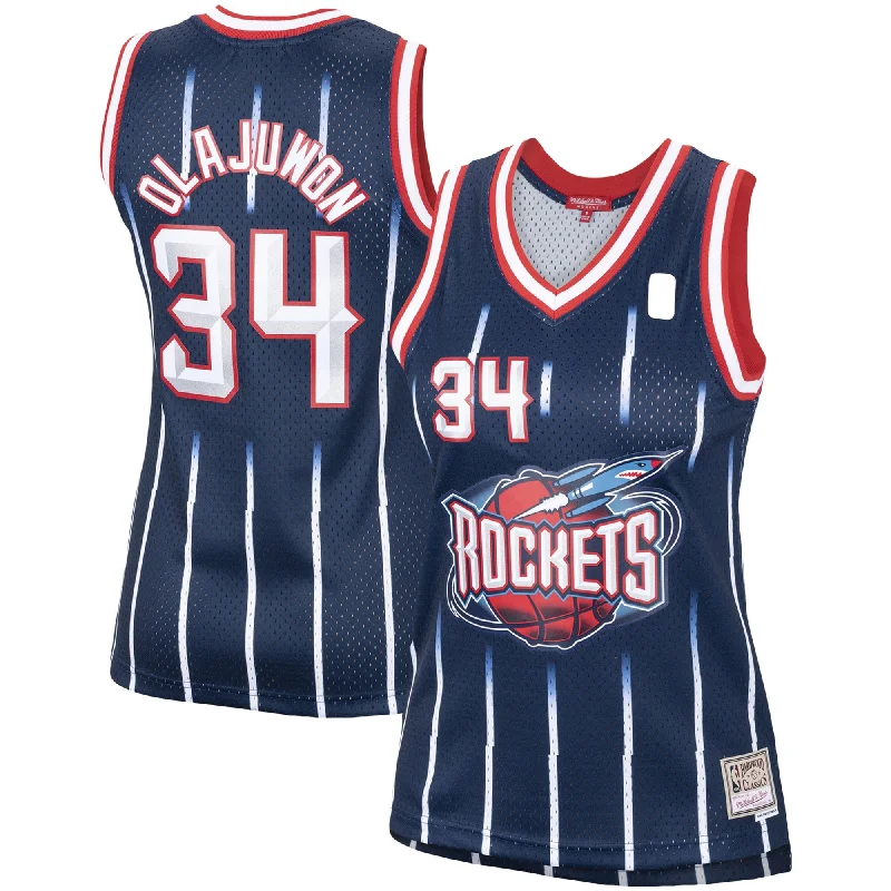 Hakeem Olajuwon Houston Rockets Women's Hardwood Classics Swingman Basketball Jersey - Navy