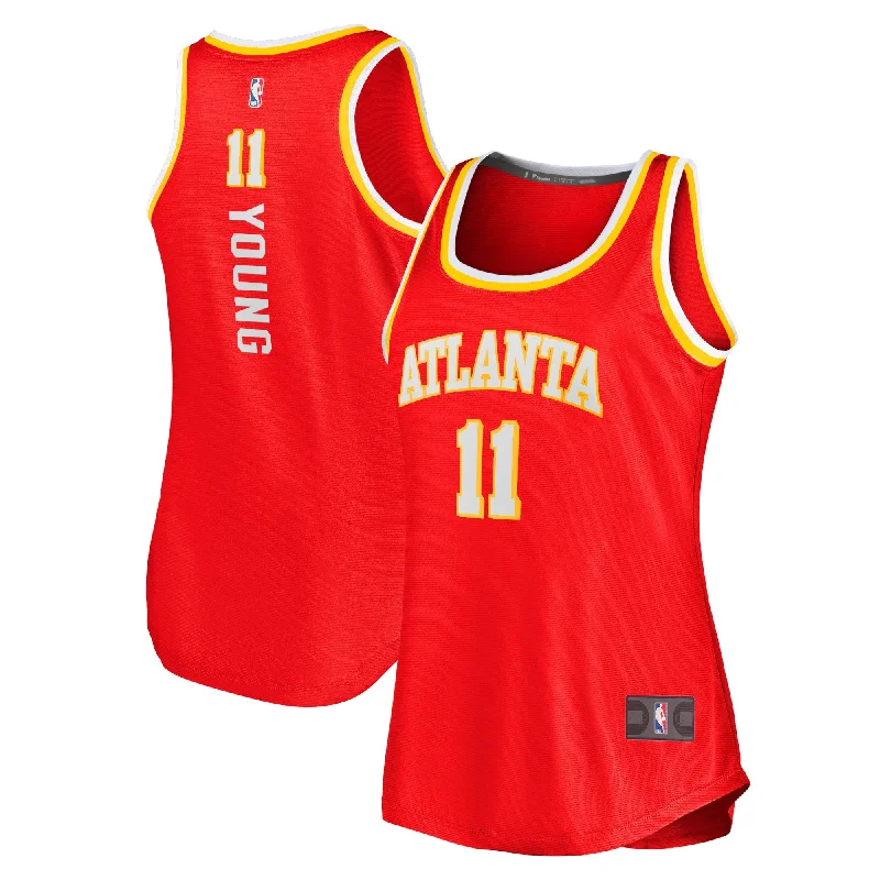 Trae Young Atlanta Hawks Branded Women's Fast Break Tank Basketball Jersey - Icon Edition - Red