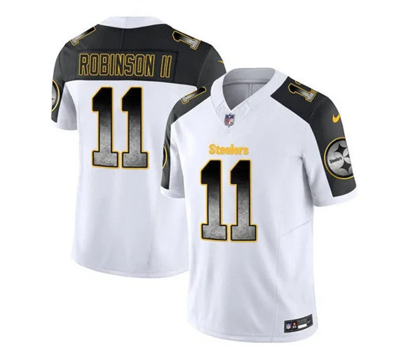 Men's Pittsburgh Steelers #11 Allen Robinson II White/Black 2023 F.U.S.E. Untouchable Limited Football Stitched Jersey