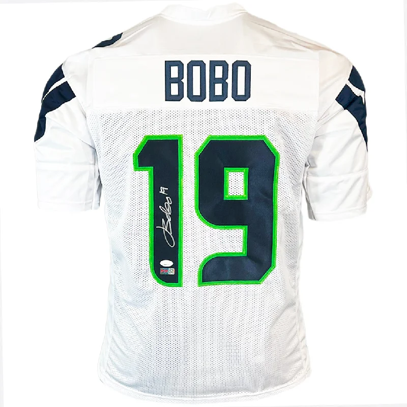 Jake Bobo Signed Seattle White Football Jersey (JSA)