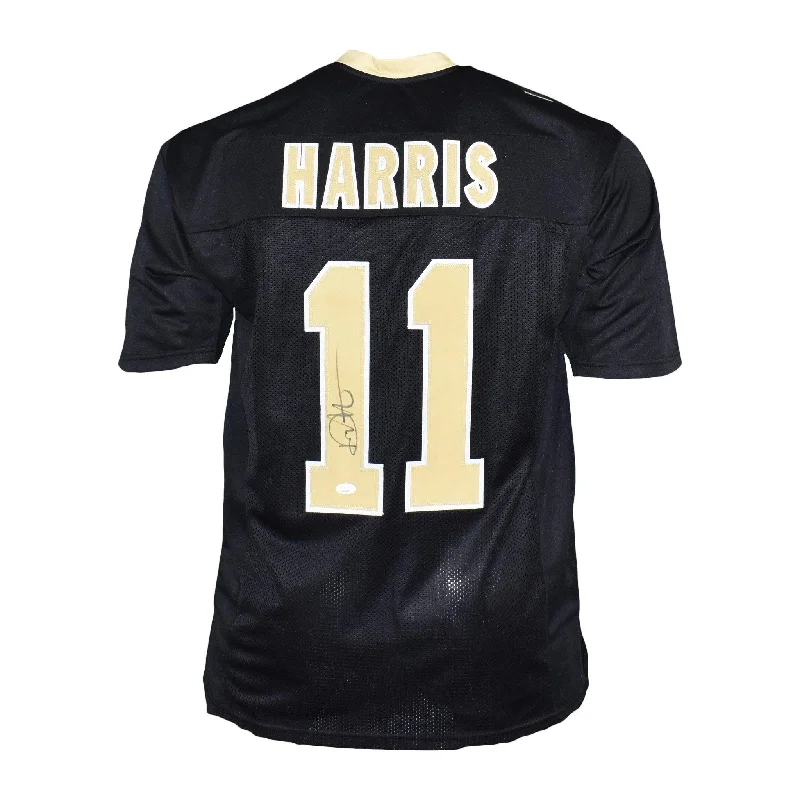 Deonte Harris Signed Pro Edition Black Football Jersey (JSA)