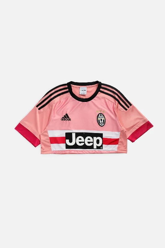 Rework Crop Juventus Soccer Jersey - S