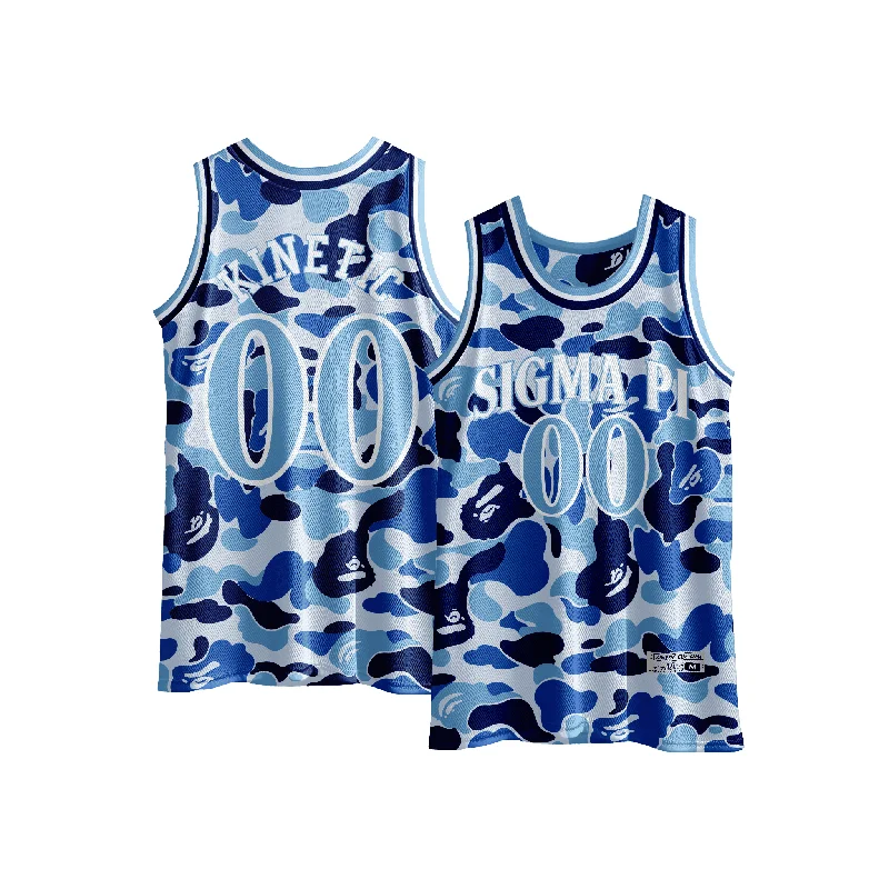 Sigma Pi - Blue Camo Basketball Jersey