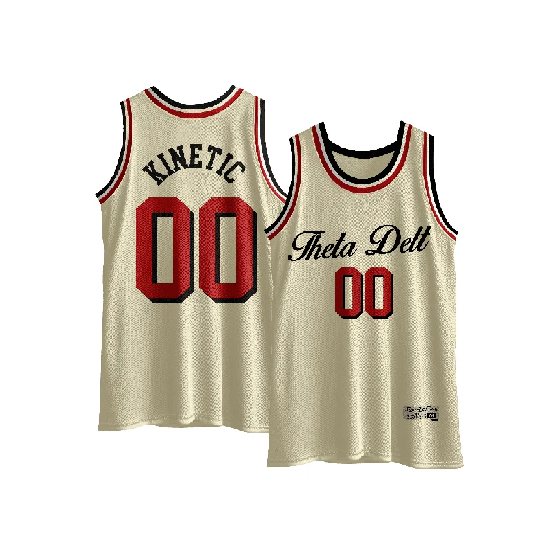 Theta Delta Chi - VIntage Cream Basketball Jersey