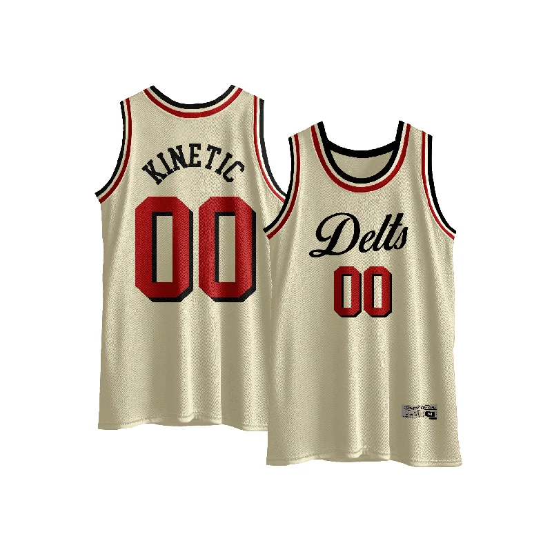 Delta Tau Delta - VIntage Cream Basketball Jersey