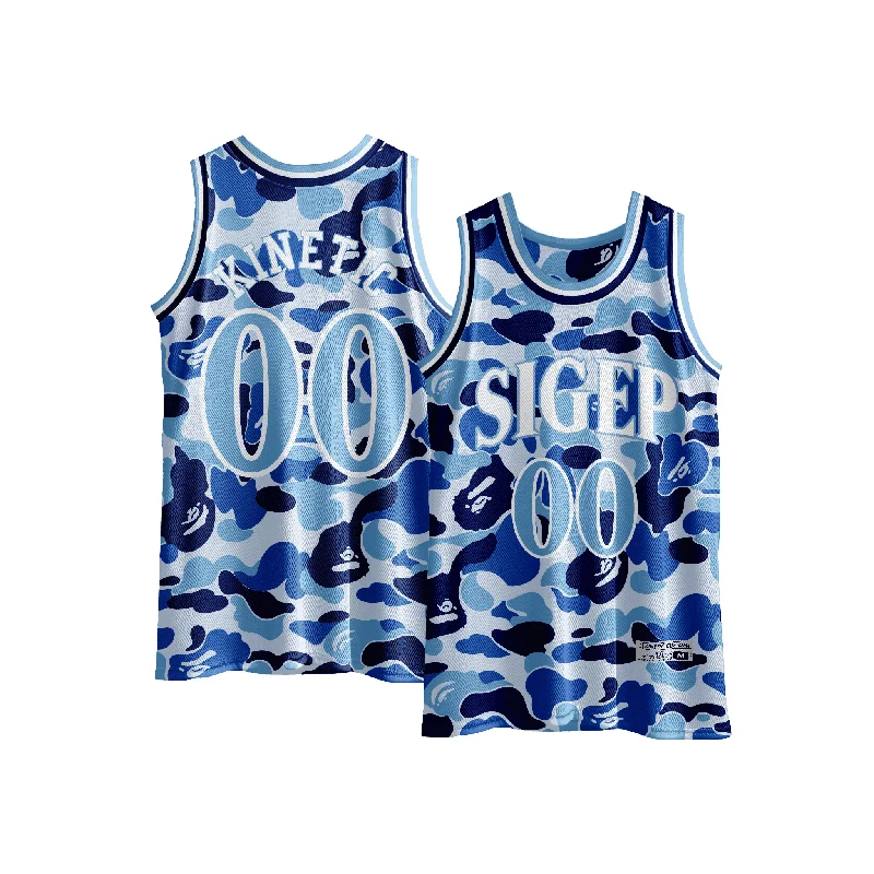 Sigma Phi Epsilon - Blue Camo Basketball Jersey