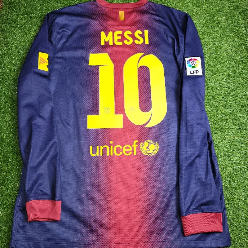 Messi Barcelona 2012 2013 Home Long Sleeve Soccer Jersey Shirt L SKU# 478324-410