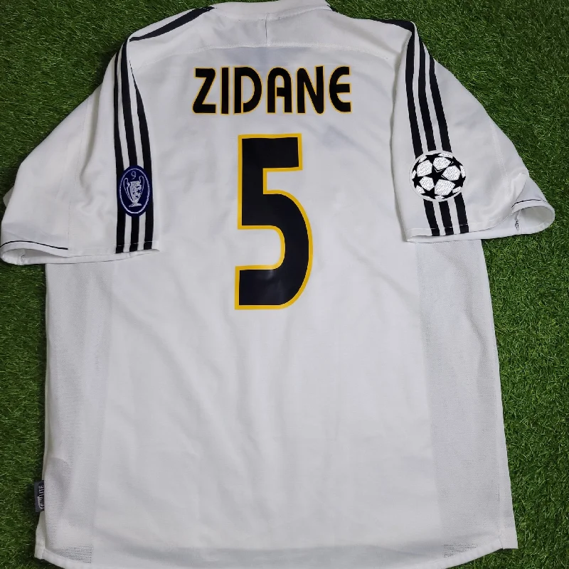 Zidane Real Madrid 2003 2004 UEFA Soccer Jersey Shirt L SKU# 021804