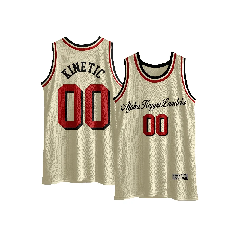 Alpha Kappa Lambda - VIntage Cream Basketball Jersey