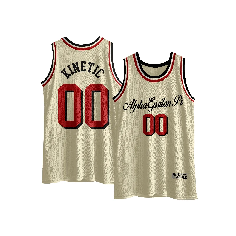 Alpha Epsilon Pi - VIntage Cream Basketball Jersey