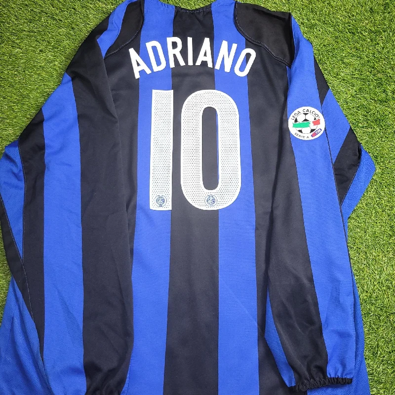 Adriano Inter Milan 2004 2005 Long Sleeve Soccer Jersey Shirt XL