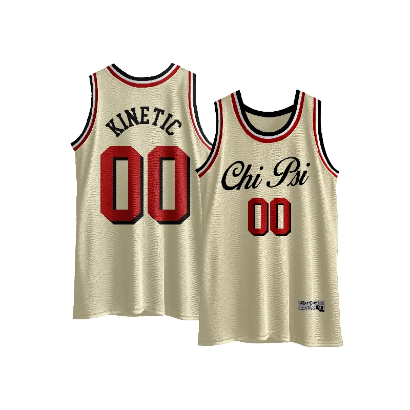 Chi Psi - VIntage Cream Basketball Jersey