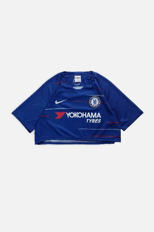 Rework Crop Chelsea Soccer Jersey - L