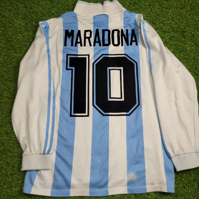 Maradona Argentina 1994 WORLD CUP Long Sleeve Soccer Jersey Shirt L