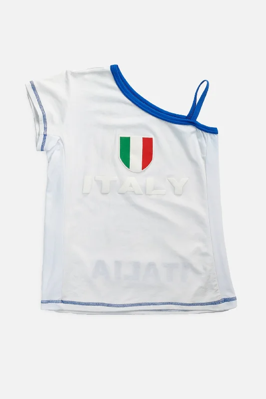 Vintage Italy Soccer One Shoulder Tee - Women's S