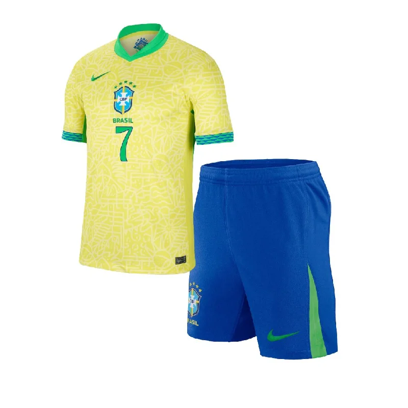 Brazil Home Jersey 24/25 Vini Jr #7 Kids