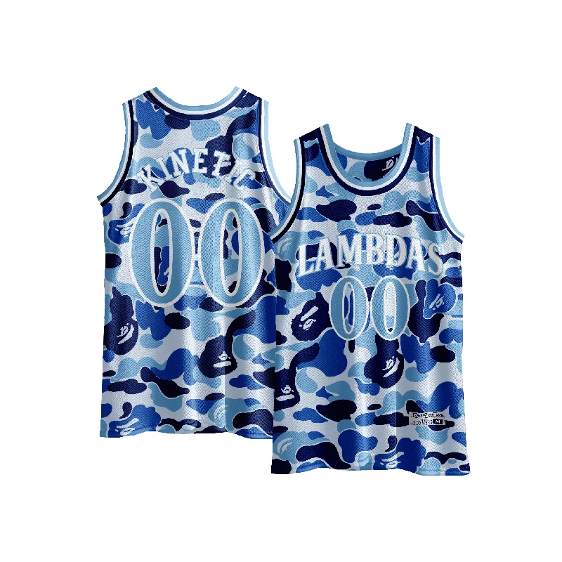 Lambda Phi Epsilon - Blue Camo Basketball Jersey