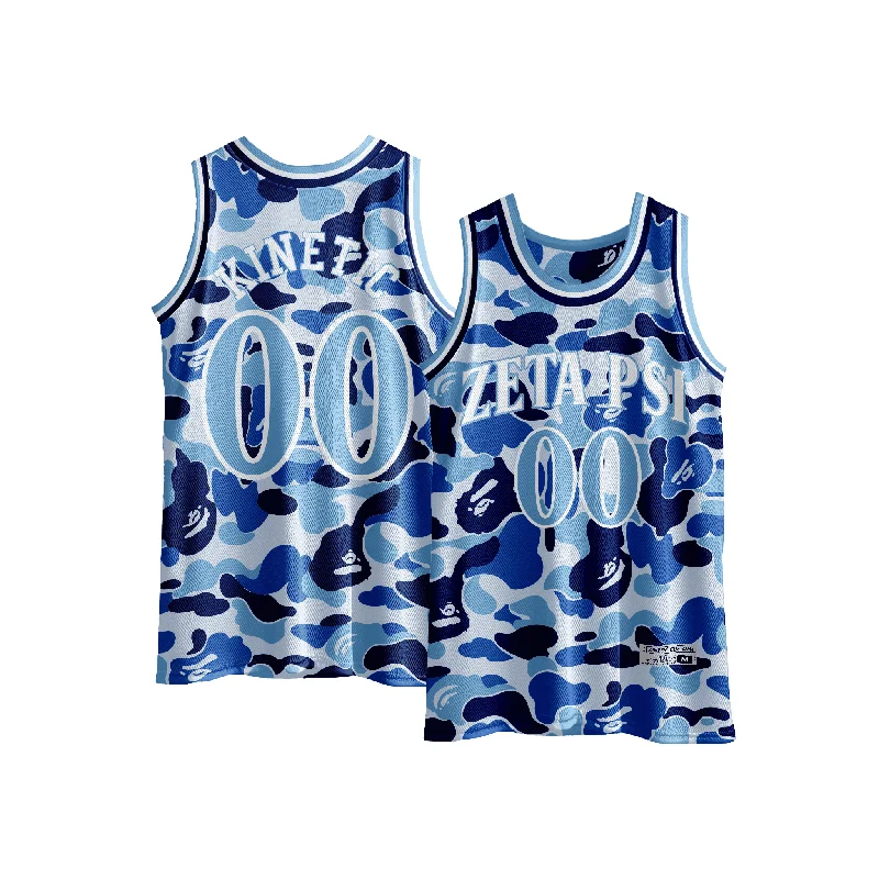 Zeta Psi - Blue Camo Basketball Jersey