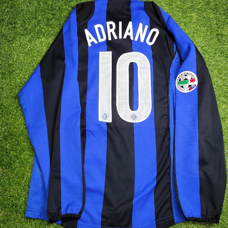 Adriano Inter Milan 2004 2005 Long Sleeve Soccer Jersey Shirt M