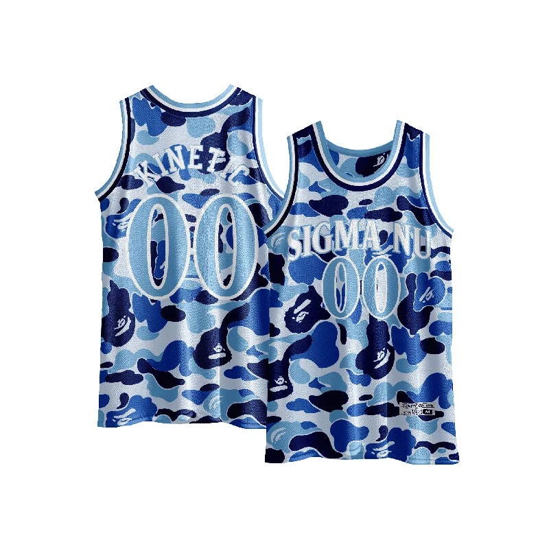 Sigma Nu - Blue Camo Basketball Jersey