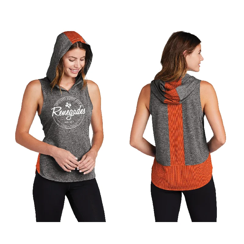 Sleeveless Athletic Tank Top Hoodie  - Orange