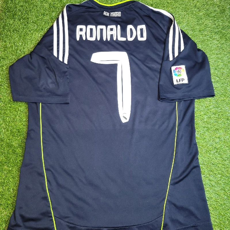 Cristiano Ronaldo Real Madrid 2010 2011 Away Soccer Jersey Shirt L SKU# P95985