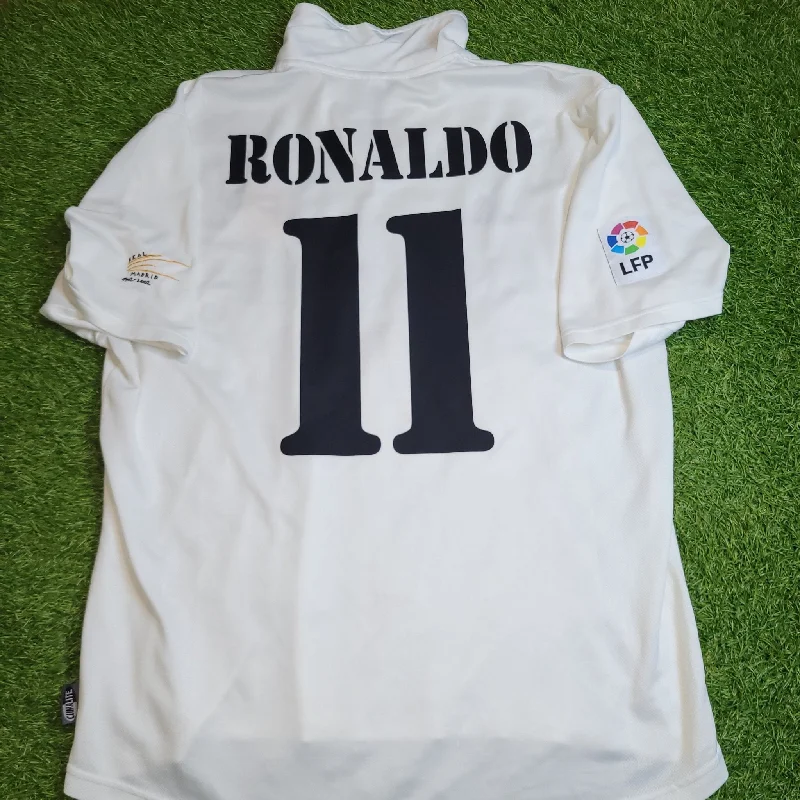 Ronaldo Real Madrid CENTENARY DEBUT SEASON 2002 2003 Home Soccer Jersey Shirt L SKU# 156653