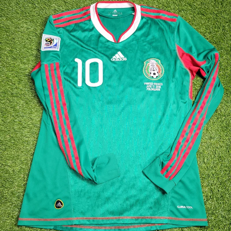 Blanco Mexico 2010 WORLD CUP Home Long Sleeve Soccer Jersey Shirt M SKU# P41409