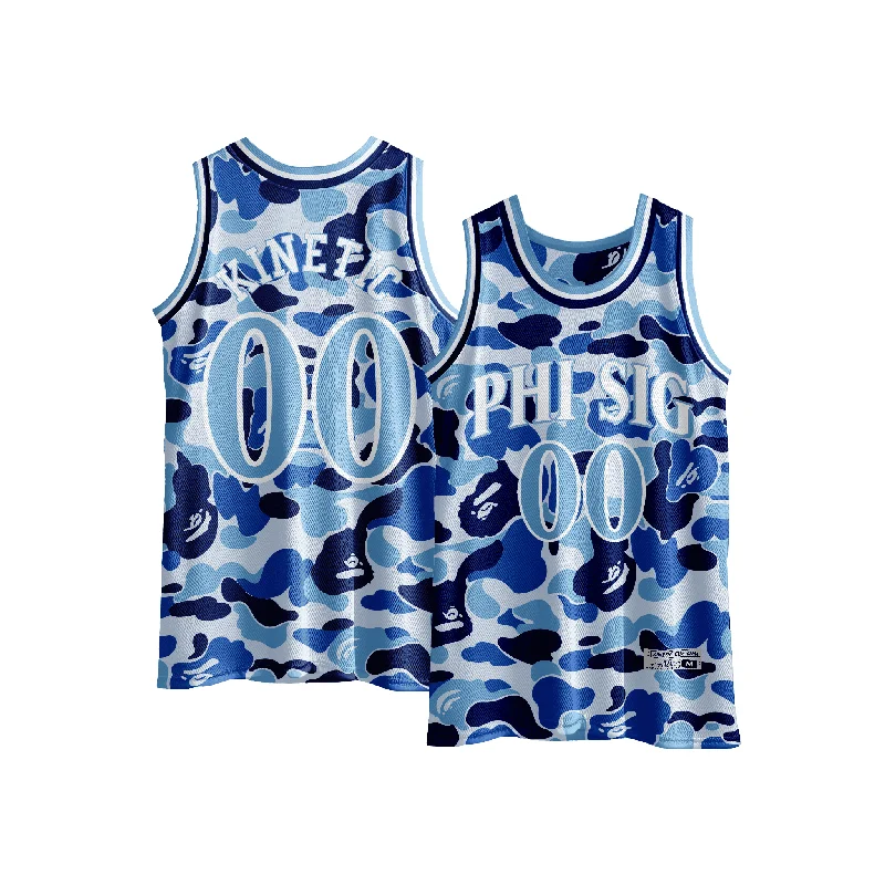 Phi Sigma Kappa - Blue Camo Basketball Jersey