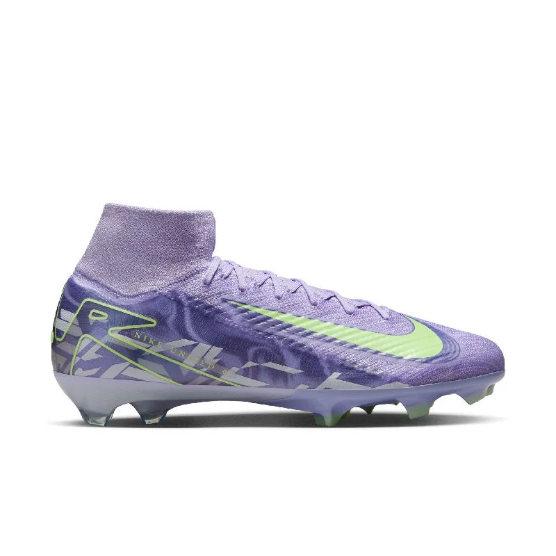 Nike United Air Zoom Mercurial Superfly 10 Elite FG Firm Ground Soccer Cleat - Purple Agate/Barely Volt