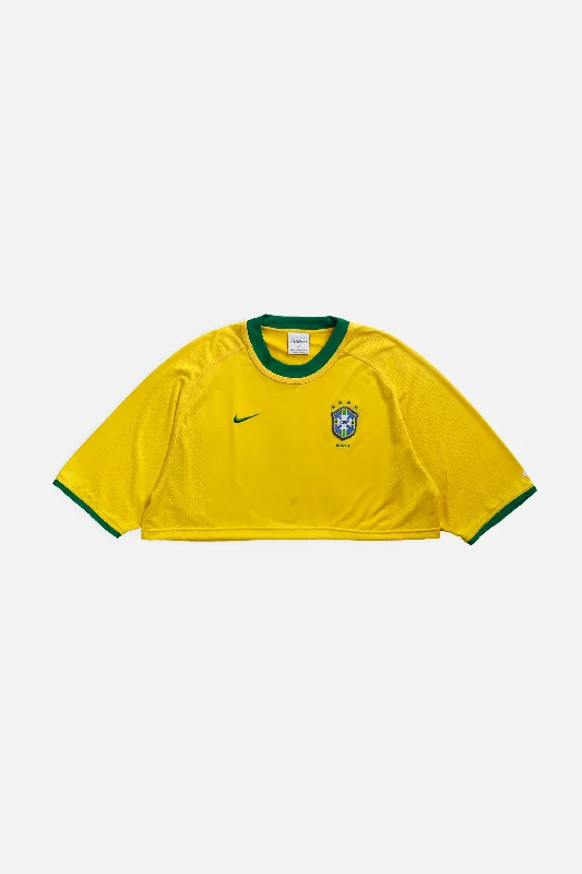 Rework Crop Brazil Soccer Jersey - L