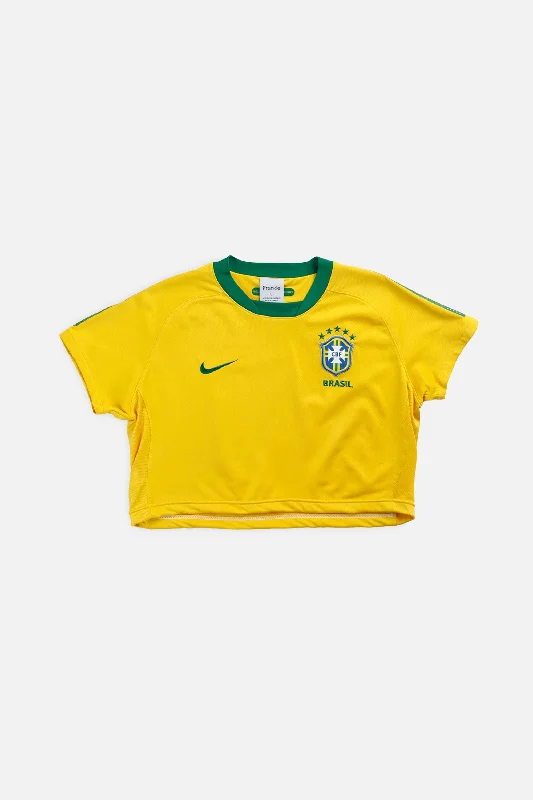 Rework Crop Brazil Soccer Jersey - L